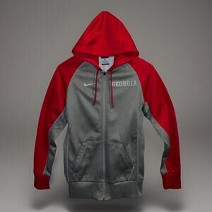 Nike UGA Georgia Bulldogs Therma Fit Performance Athletic Jacket Red Gray -Sz XS